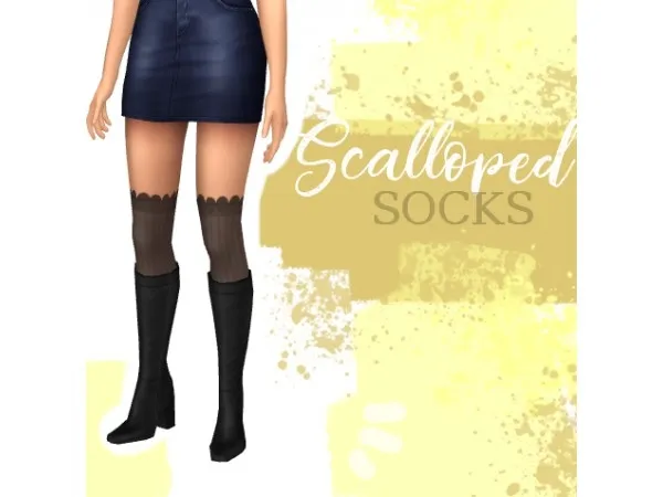 Maxis Match Scalloped Socks latte by cloud - The Sims 4 Custom Content
