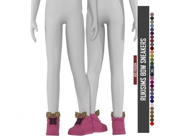 Alpha RUKISIMS BOW SNEAKERS KIDS by redheadsims - The Sims 4 Custom Content