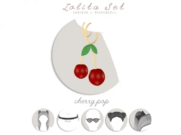 Maxis Match [EnriqueS4] Cherry Pop Earrings - The Sims 4 Custom Content