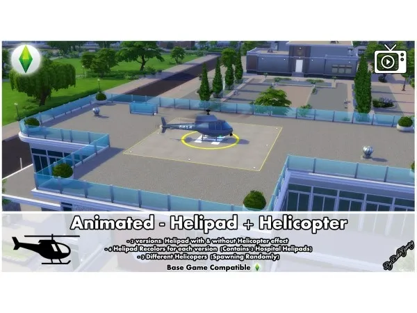 Animated - Helipad + Helicopter by Bakie