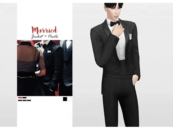 Alpha Married Jacket Pants by simsfinds - The Sims 4 Custom Content