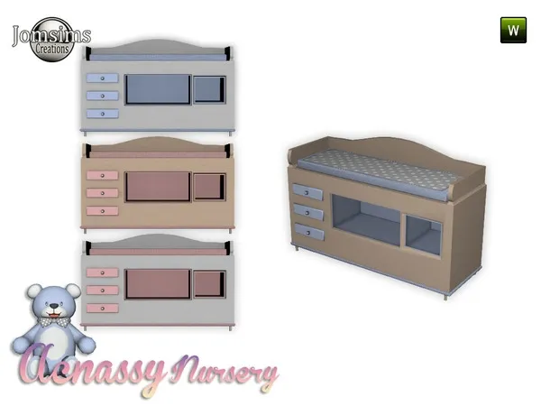 acnassy nursery deco changing table - The Sims 4 Custom Content