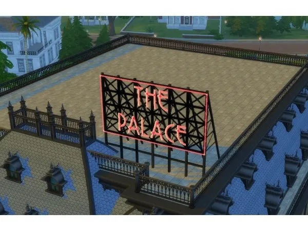 Alpha [Lonelyboy] 1920s Building Signage - The Sims 4 Custom Content