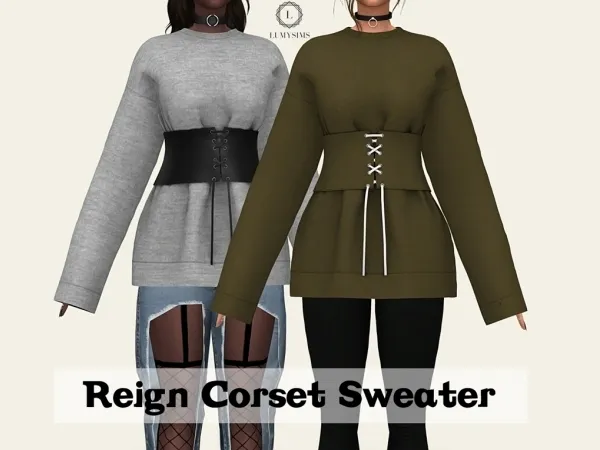 Alpha Reign Corset Sweater - The Sims 4 Custom Content