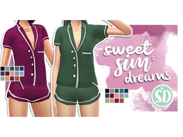 Maxis Match Sweet sim dreams pj set by sondescent - The Sims 4 Custom Content