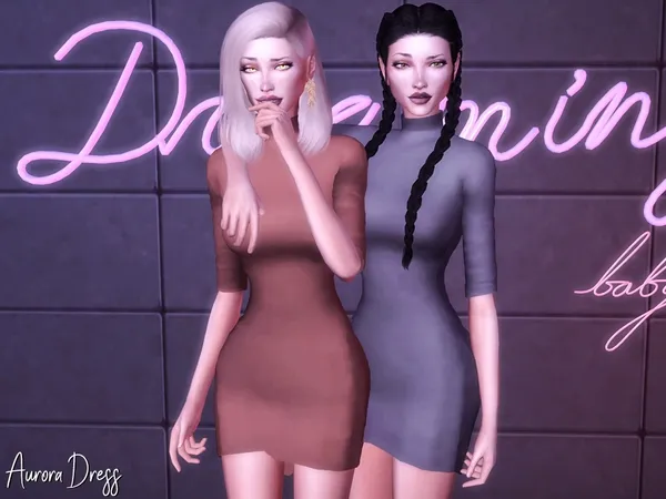 Alpha Genius Aurora Dress - The Sims 4 Custom Content