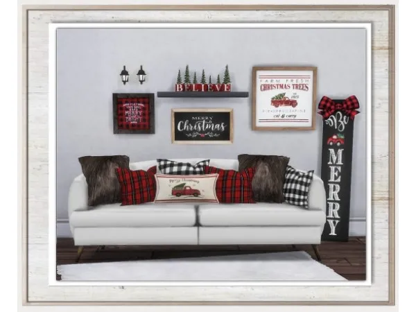 Alpha Cozy Cabin Christmas Set by simthingnew - The Sims 4 Custom Content