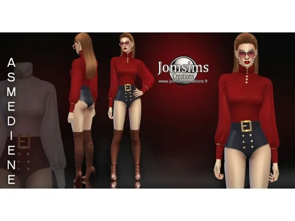 Alpha Asmediene bodysuit by jomsimscreations - The Sims 4 Custom Content