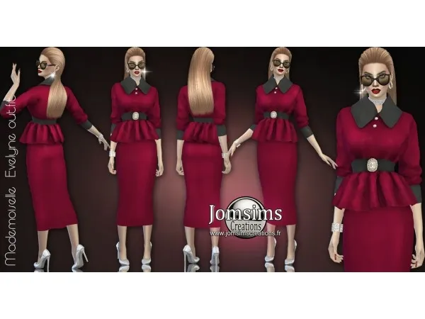 Alpha Mademoiselle evelyne outfit by jomsimscreations - The Sims 4 Custom Content