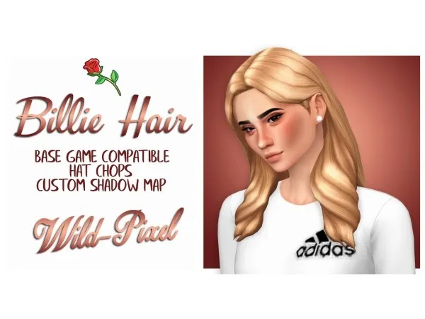 Maxis Match BILLIE HAIR pixel by wild - The Sims 4 Custom Content
