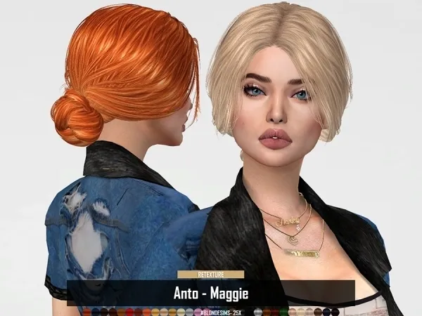 Alpha Anto Maggie (Hairstyle) - The Sims 4 Custom Content