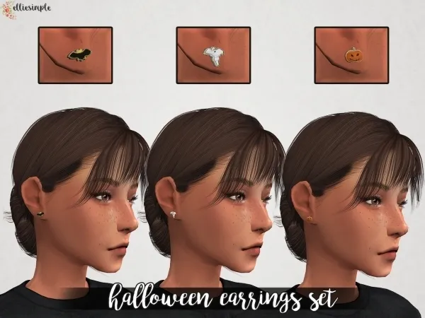 Alpha Elliesimple Halloween Earrings set - The Sims 4 Custom Content