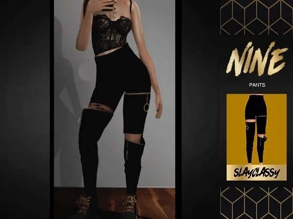 Alpha SlayClassy Nine Pants - The Sims 4 Custom Content