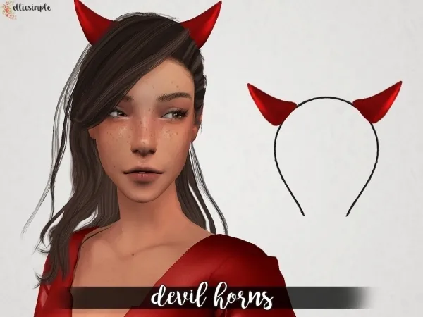 Alpha Elliesimple Devil Horns - The Sims 4 Custom Content