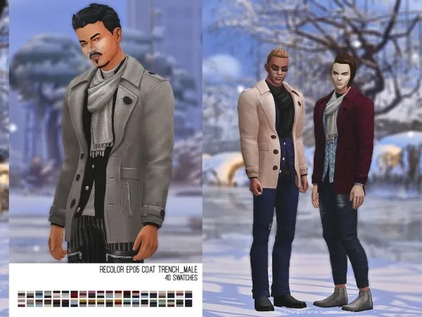 Maxis Match [helgatisha] Recolor EP05 Coat Trench_male - The Sims 4 Custom Content
