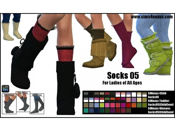 Alpha Socks 05 For Ladies of All Ages by sims4nexus - The Sims 4 Custom Content