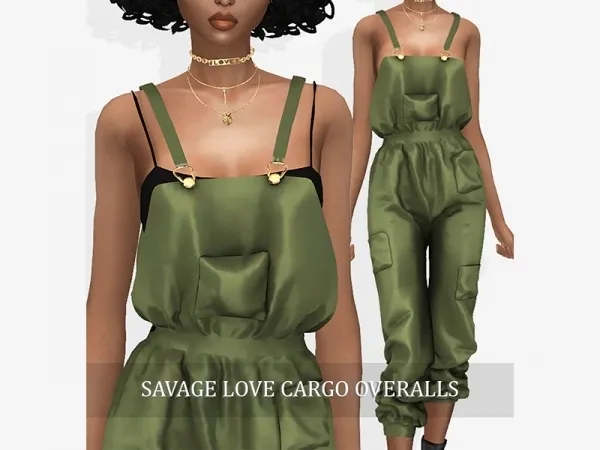 Alpha Savage Love Cargo Overalls - The Sims 4 Custom Content