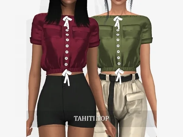 Alpha Tahiti Top - The Sims 4 Custom Content