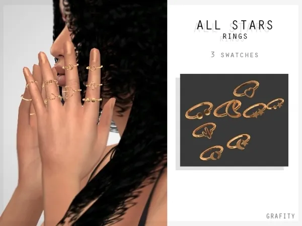 Alpha All Stars Rings - The Sims 4 Custom Content