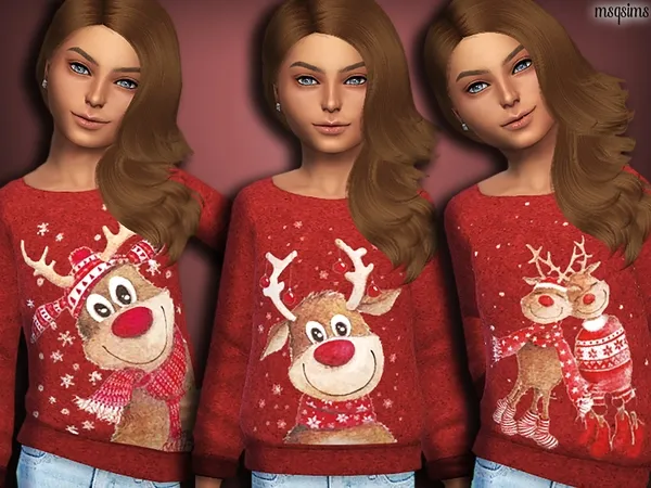Maxis Match Reindeer Sweaters - The Sims 4 Custom Content