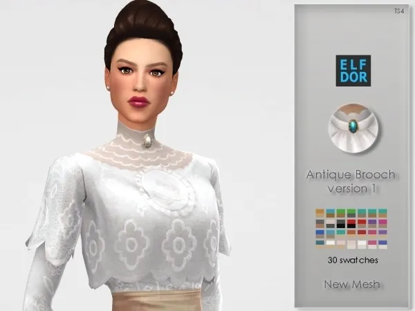 Maxis Match Antique Brooch version 1 - The Sims 4 Custom Content