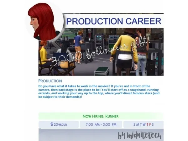 Mix MOVIEFILM PRODUCTION CAREER by midnitetech - The Sims 4 Custom Content