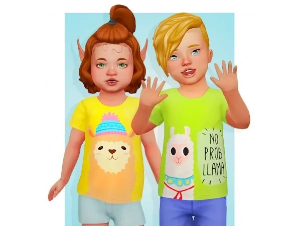 Maxis Match LLAMA Tshirt sims by naevys - The Sims 4 Custom Content