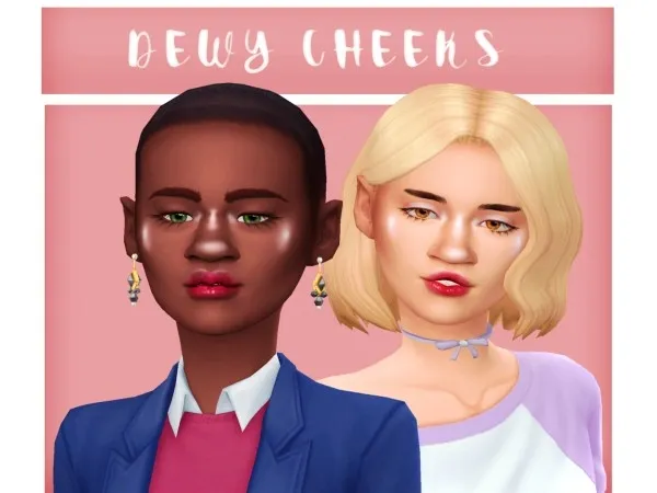Maxis Match Dewy Cheeks All Over Face Highlighter by peachhtea - The Sims 4 Custom Content