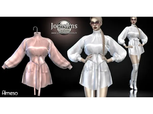 Alpha Almeso satin dress by jomsimscreations - The Sims 4 Custom Content