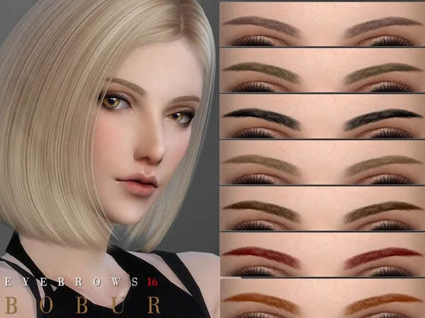 Alpha Bobur Eyebrows 16 - The Sims 4 Custom Content