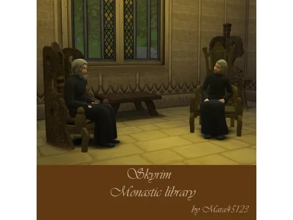 Maxis Match Skyrim Monastic library Monastic library conversion by mara45123sims - The Sims 4 Custom Content