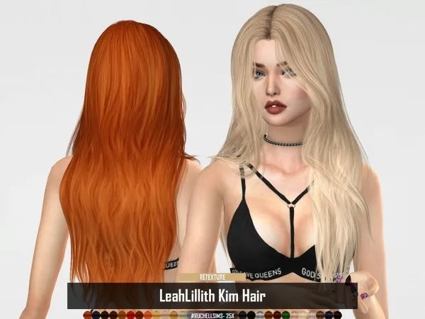 Alpha LeahLillith Kim Hair (RETEXTURE) - The Sims 4 Custom Content