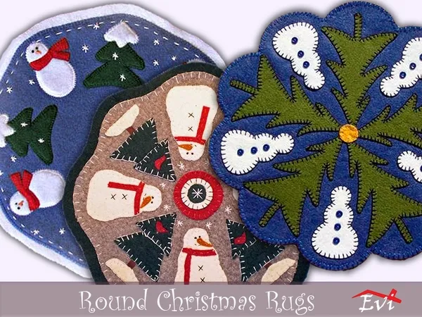 Alpha Christmas round rugs - The Sims 4 Custom Content