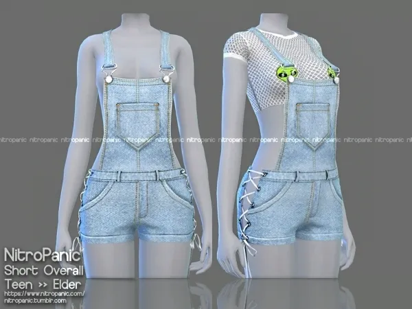 Alpha Short Overall (FullBody) - The Sims 4 Custom Content