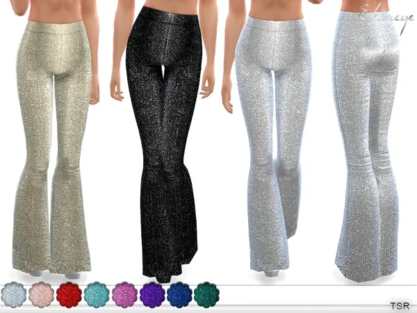 Alpha Sequin Flared Leg Pants - The Sims 4 Custom Content