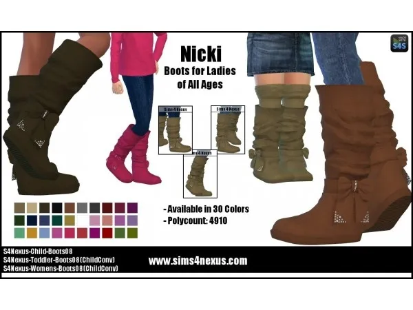Alpha Nicki Boots for Ladies of All Ages by sims4nexus - The Sims 4 Custom Content