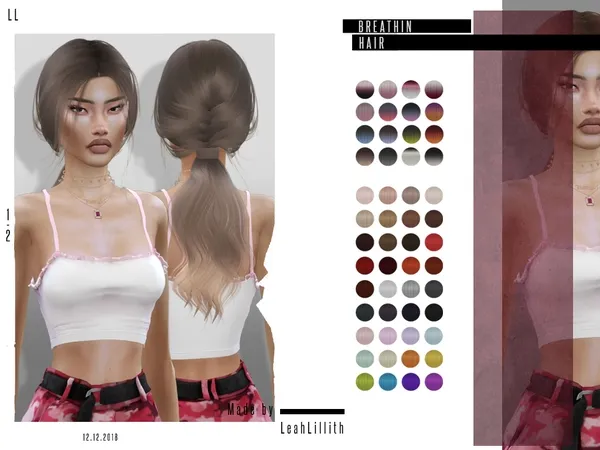 Alpha LeahLillith Breathin Hair by thesimsresource - The Sims 4 Custom Content