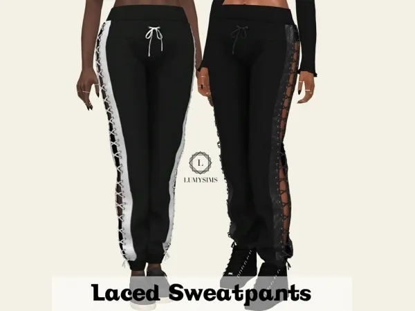 Alpha Laced Sweatpants - The Sims 4 Custom Content