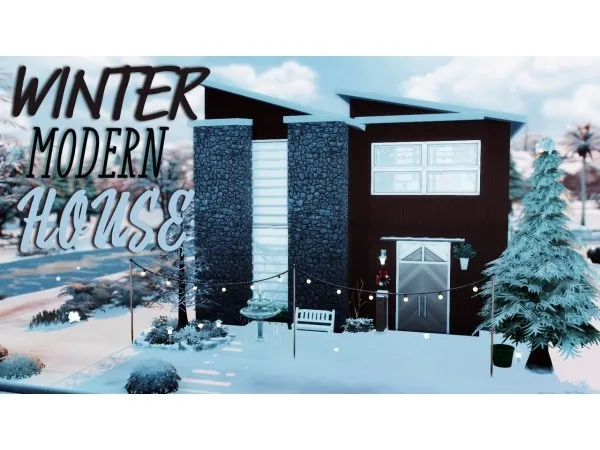 Alpha Winter Modern House by greenjeensims - The Sims 4 Custom Content