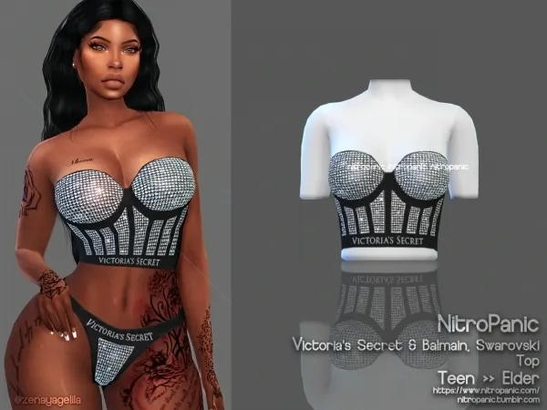 Alpha V'sS B SWAROVSKI (TOP) - The Sims 4 Custom Content