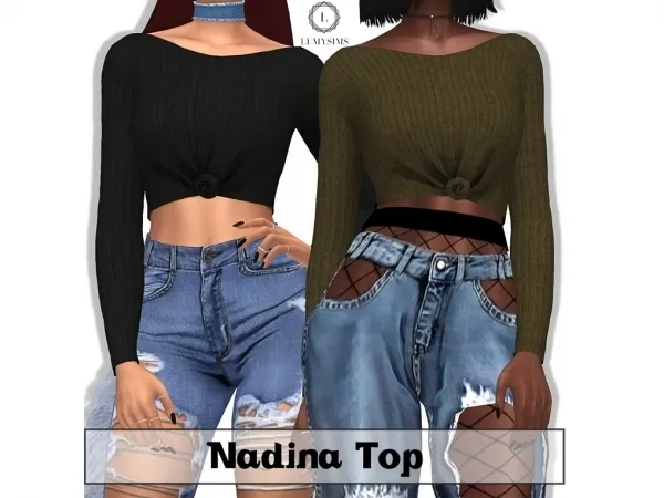 Alpha Nadina Top - The Sims 4 Custom Content