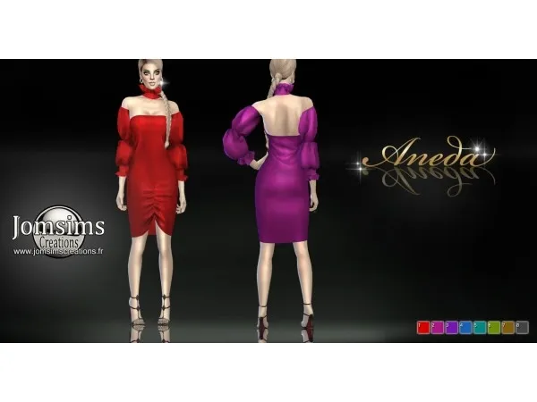Alpha Aneda dress by jomsimscreations - The Sims 4 Custom Content