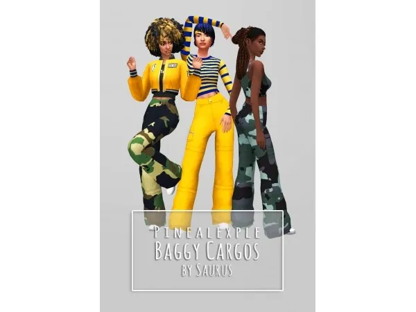 Maxis Match Pinealexple Baggy Cargos by saurussims - The Sims 4 Custom Content