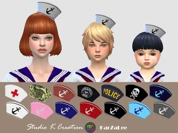 Alpha Sailor hat k creation by studio - The Sims 4 Custom Content