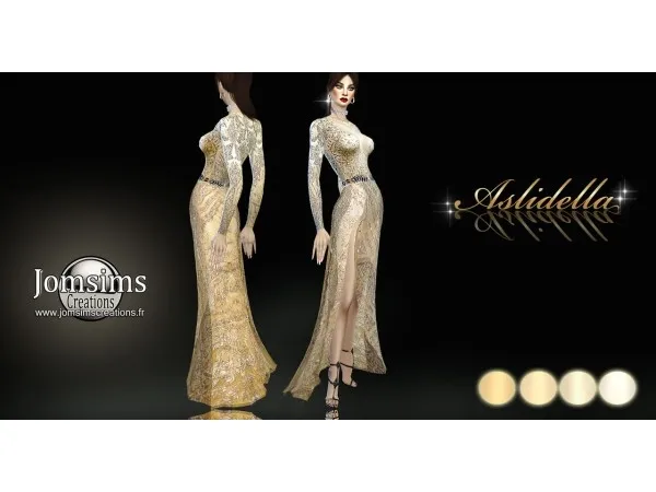 Alpha Aslidella dress by jomsimscreations - The Sims 4 Custom Content
