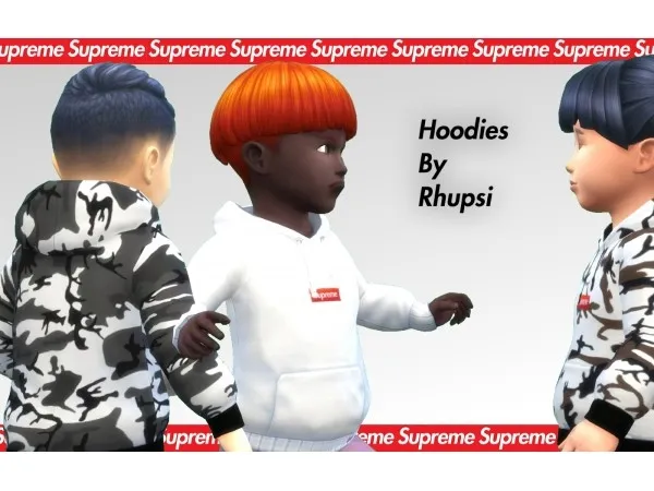 Alpha Supreme Box Logo Hoodie by RHUPSI - The Sims 4 Custom Content