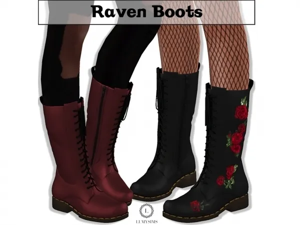 Alpha Raven Boots by lumysims - The Sims 4 Custom Content