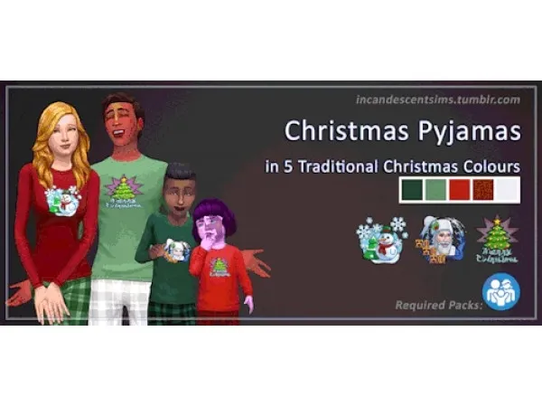 Maxis Match Christmas Pyjamas by incandescentsims - The Sims 4 Custom Content