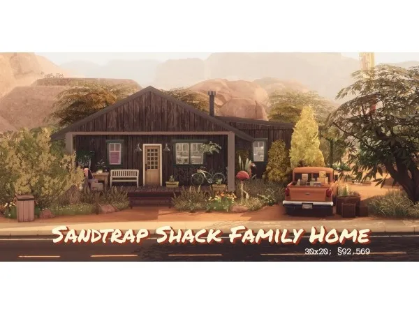 Alpha SANDTRAP SHACK lot by amoebae - The Sims 4 Custom Content