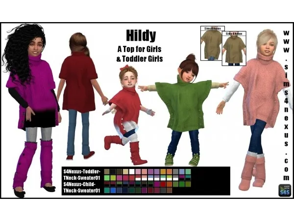 Alpha Hildy A Top for Girls Toddler Girls by simsfinds - The Sims 4 Custom Content